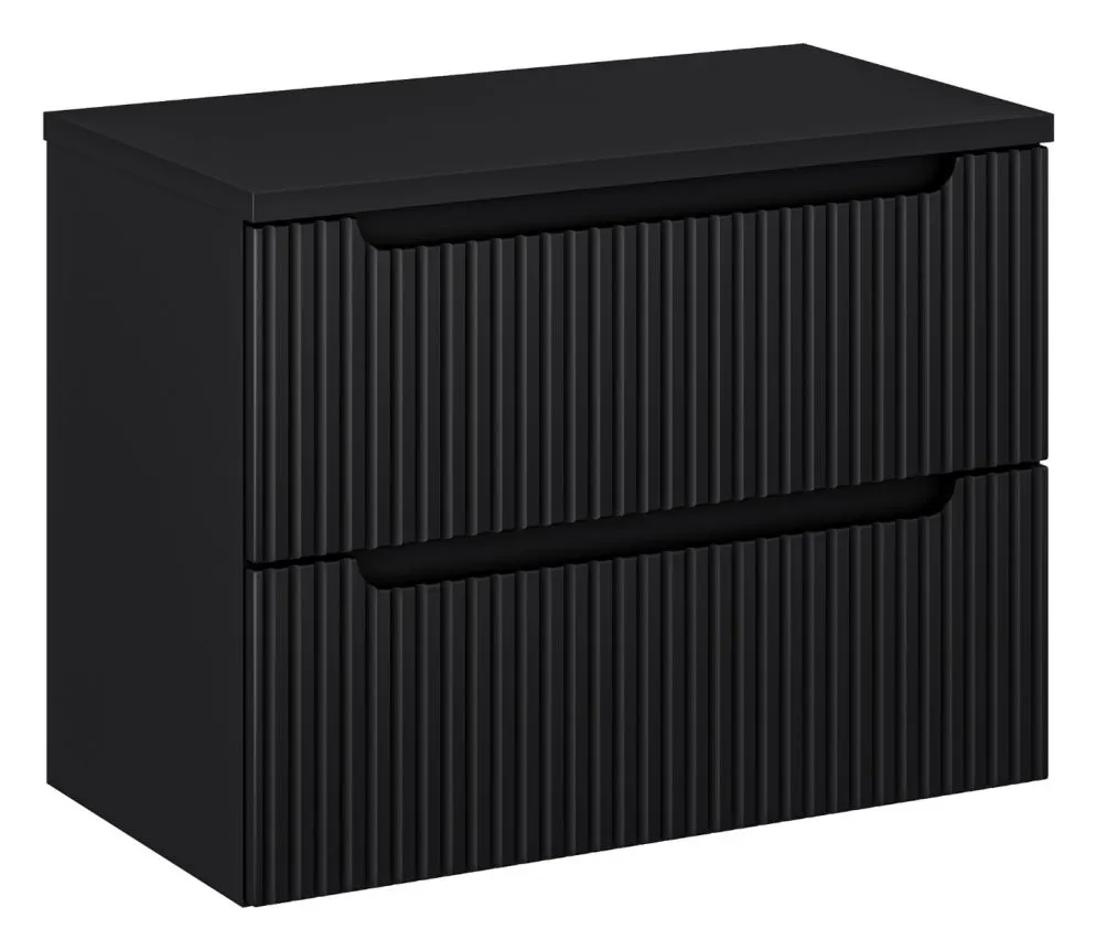 Szafka pod umywalkę NOVA BLACK 82-80-2S 80cm czarna nowoczesna I sklep meblowy MIRAT. styl RYFLOWANY