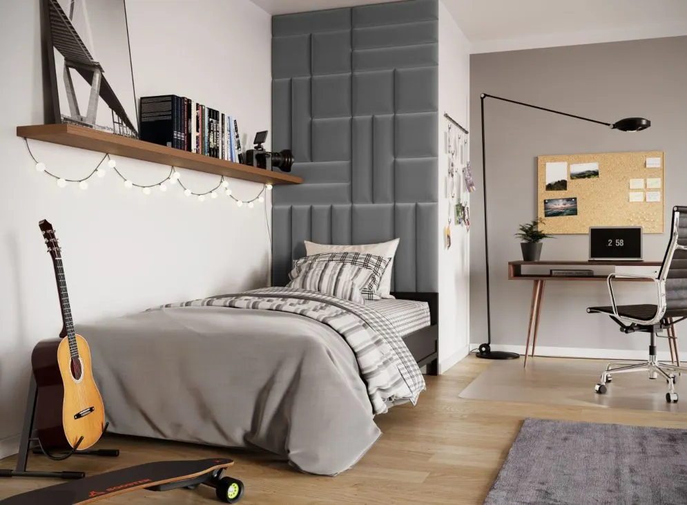 Panel tapicerowany SQUARE 30x30 szary piankowy I sklep meblowy MIRAT.
