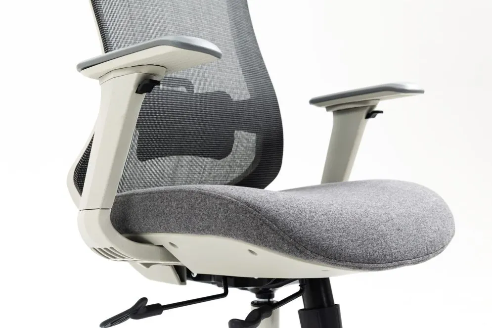 Certyfikowany fotel ergonomiczny Ergon szary z podłokietnikami 4D | MIRAT