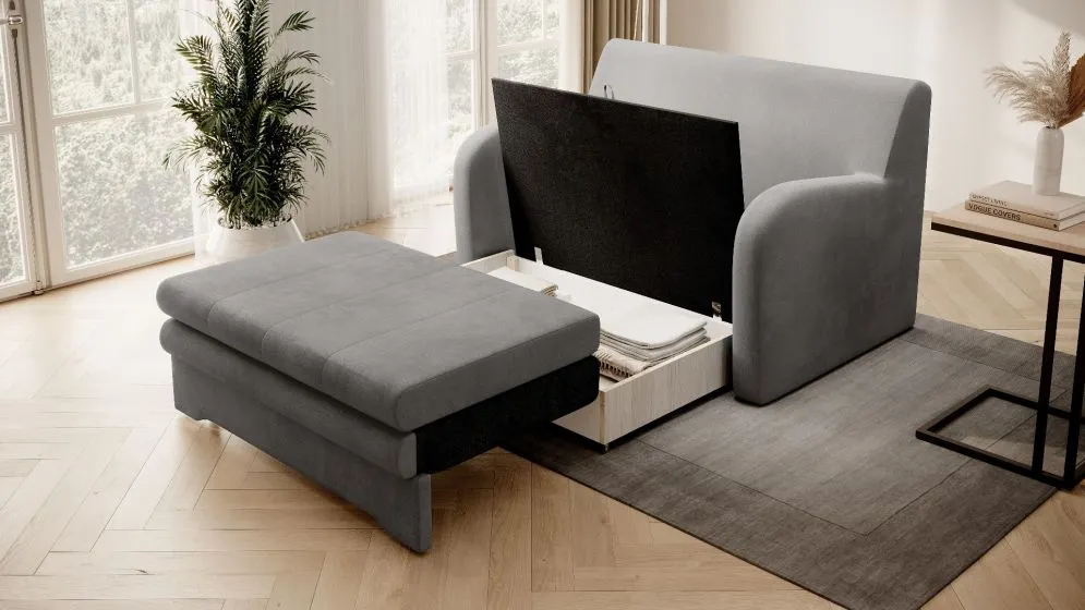 Sofa rozkładana z funkcją spania ARIO szara minimalistyczna I sklep meblowy MIRAT.