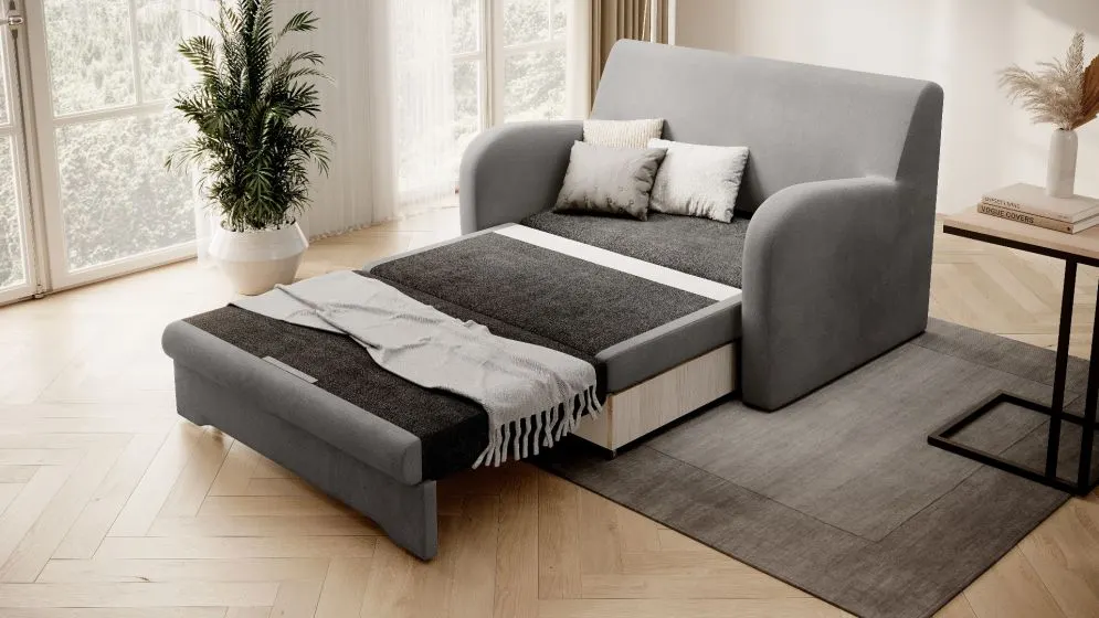 Sofa rozkładana z funkcją spania ARIO szara minimalistyczna I sklep meblowy MIRAT.