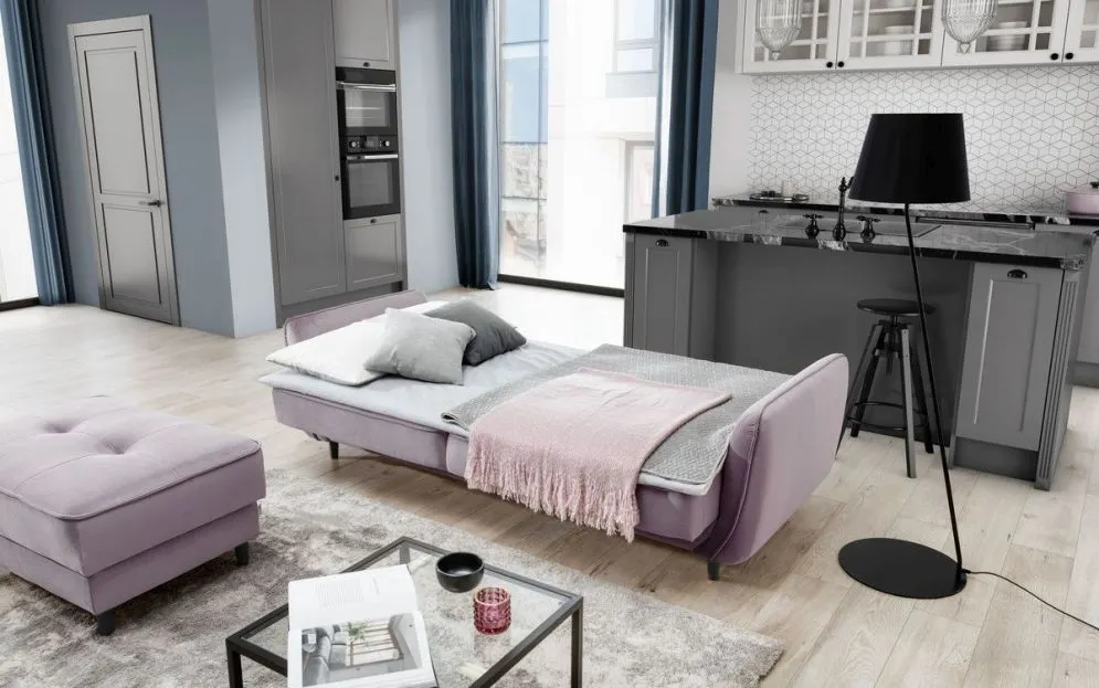 Sofa rozkładana BELLIS VELVET granatowa I sklep meblowy MIRAT.