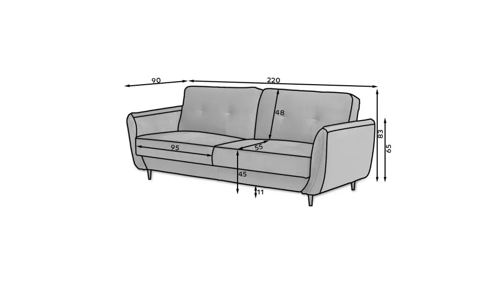 Sofa rozkładana BELLIS VELVET granatowa I sklep meblowy MIRAT.