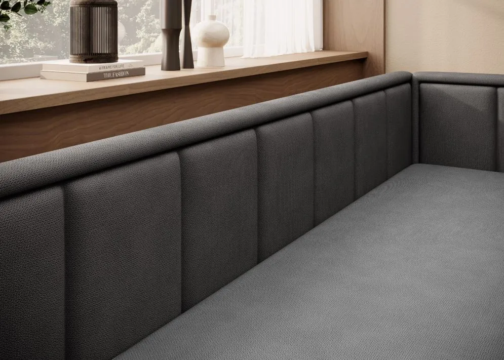 Elegancka sofa rozkładana z funkcją spania FULGEO czarna/szara prawa I sklep meblowy MIRAT.