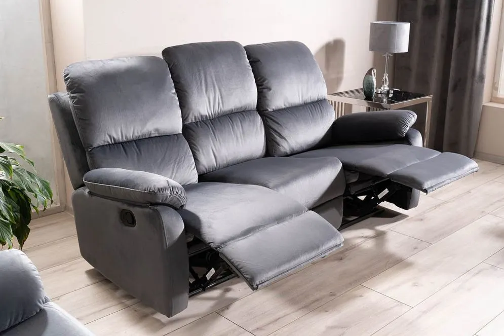 Sofa rozkładana SPENCER 3 VELVET szara nowoczesna I sklep meblowy MIRAT.