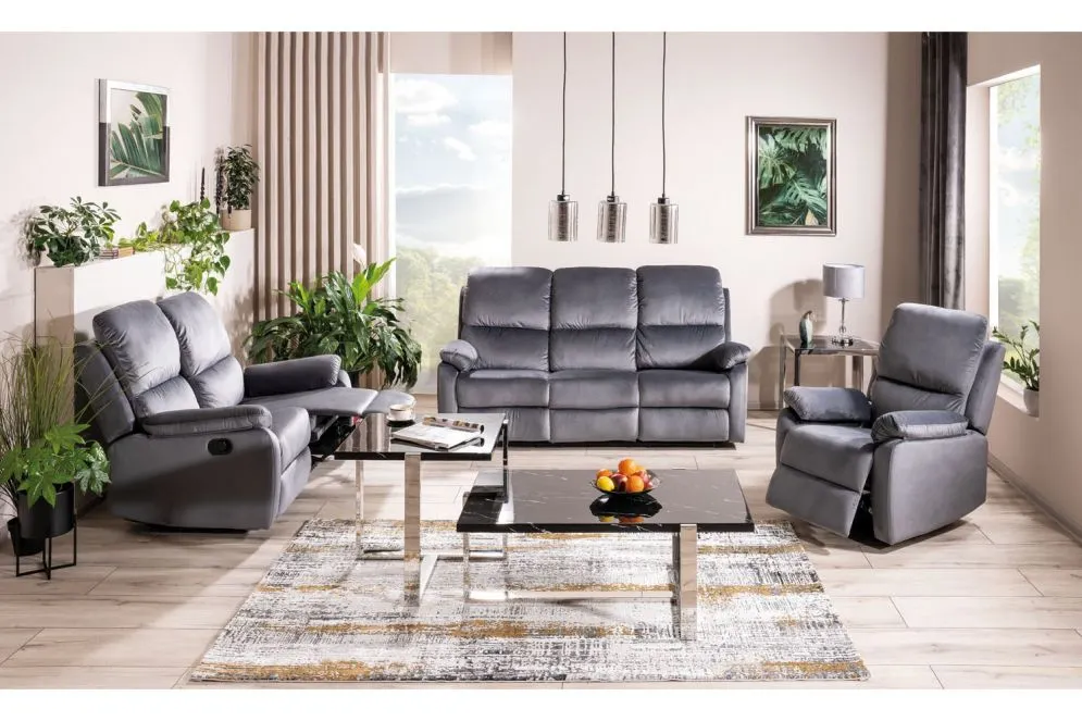 Sofa rozkładana SPENCER 2 VELVET szara dwuosobowa I sklep meblowy MIRAT.
