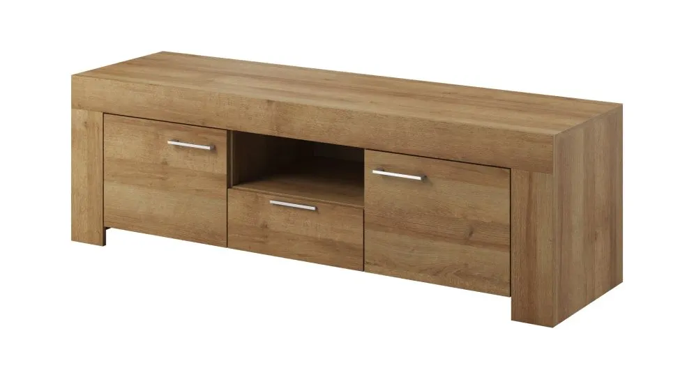 Szafka RTV BROKON 155 + półka 155 dąb riviera do salonu | MIRAT. w stylu  kolekcja BROKON