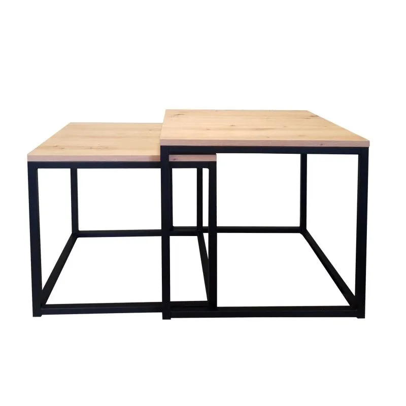 Stolik kawowy 2w1 CUBE dąb craft/czarny metalowy I sklep meblowy MIRAT. styl LOFT