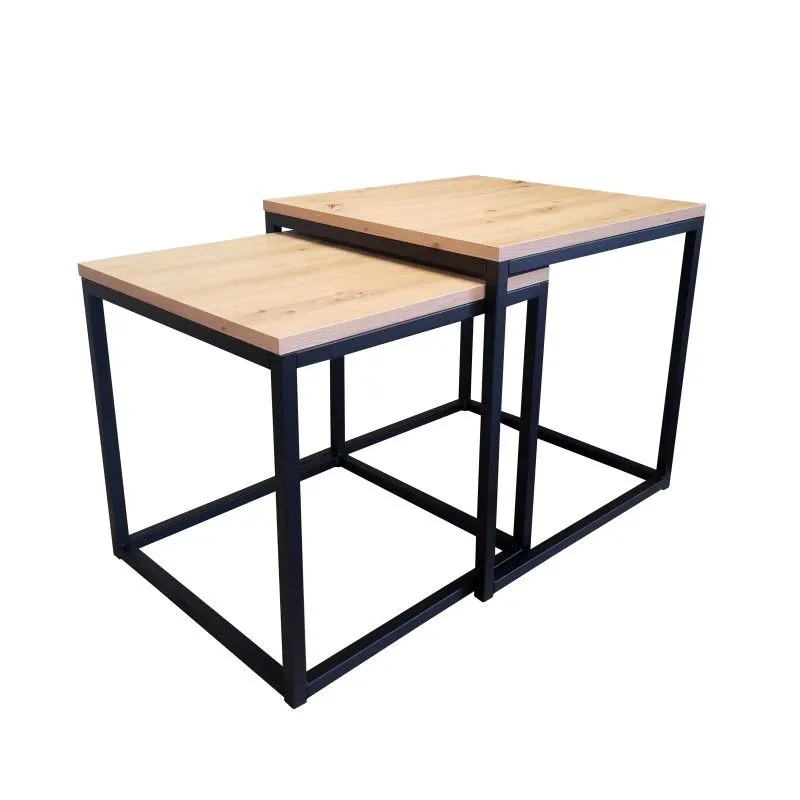 Stolik kawowy 2w1 CUBE dąb craft/czarny metalowy I sklep meblowy MIRAT. styl LOFT