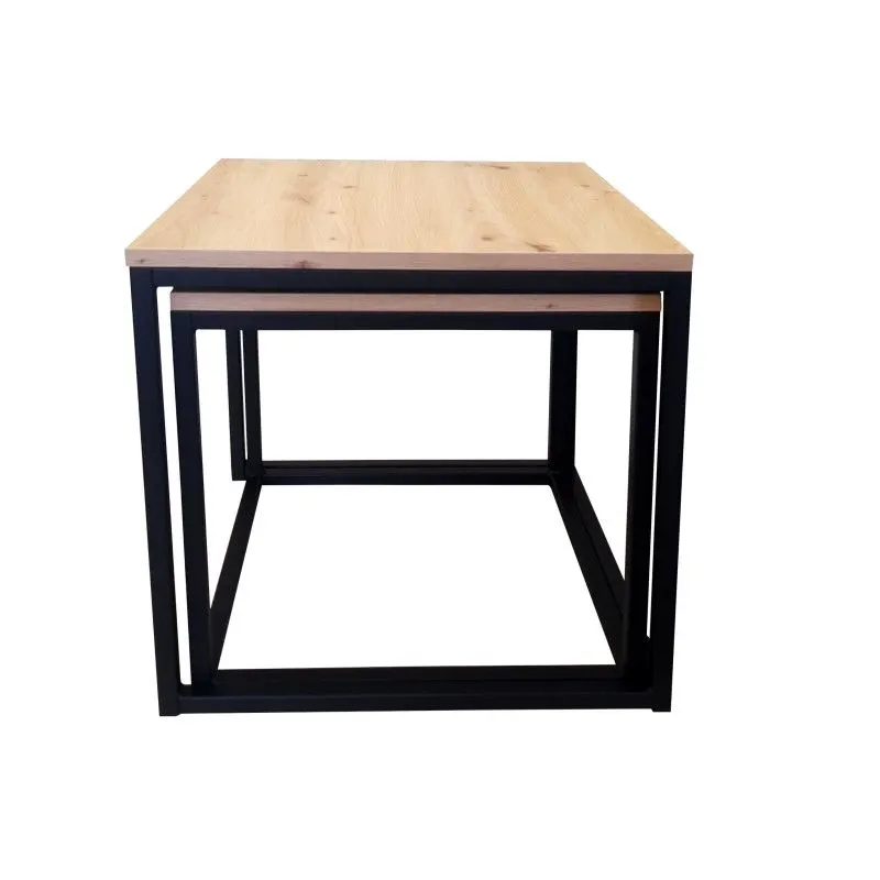 Stolik kawowy 2w1 CUBE dąb craft/czarny metalowy I sklep meblowy MIRAT. styl LOFT