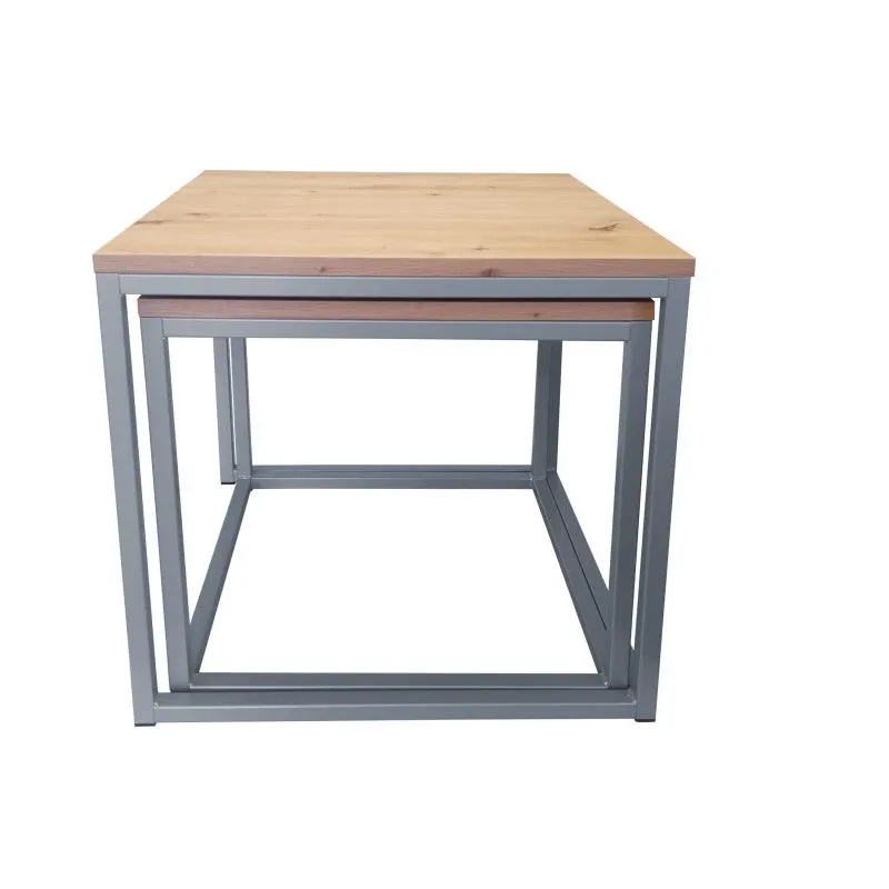 Stolik kawowy 2w1 CUBE dąb craft/srebrny loftowy I sklep meblowy MIRAT. styl LOFT