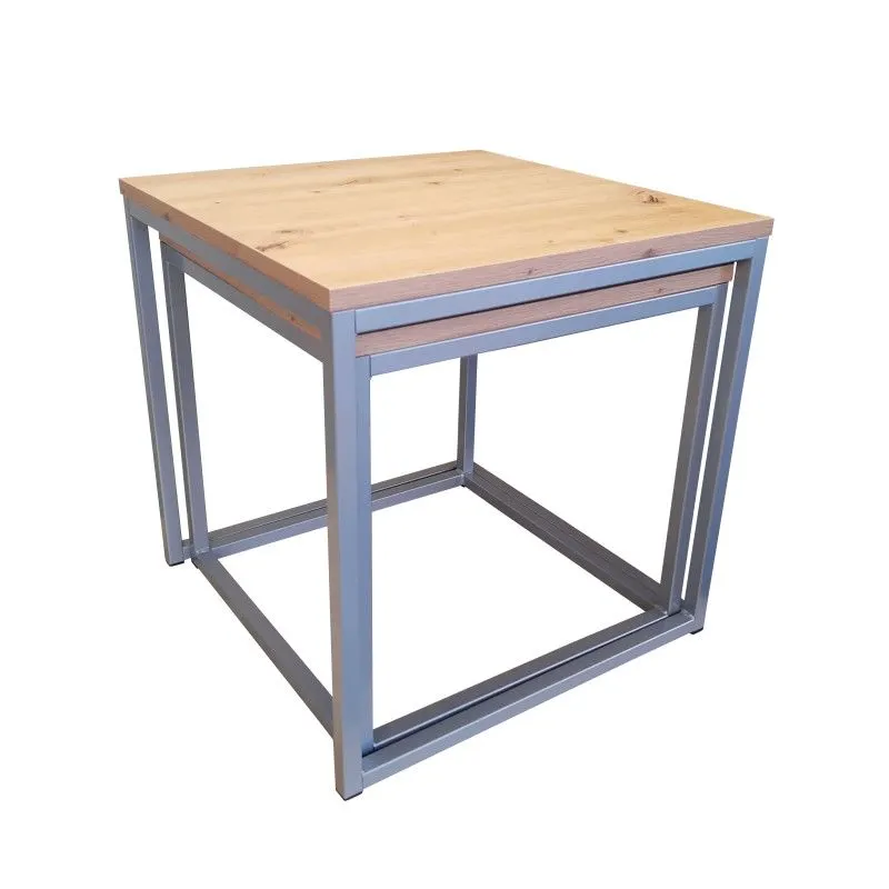 Stolik kawowy 2w1 CUBE dąb craft/srebrny loftowy I sklep meblowy MIRAT. styl LOFT