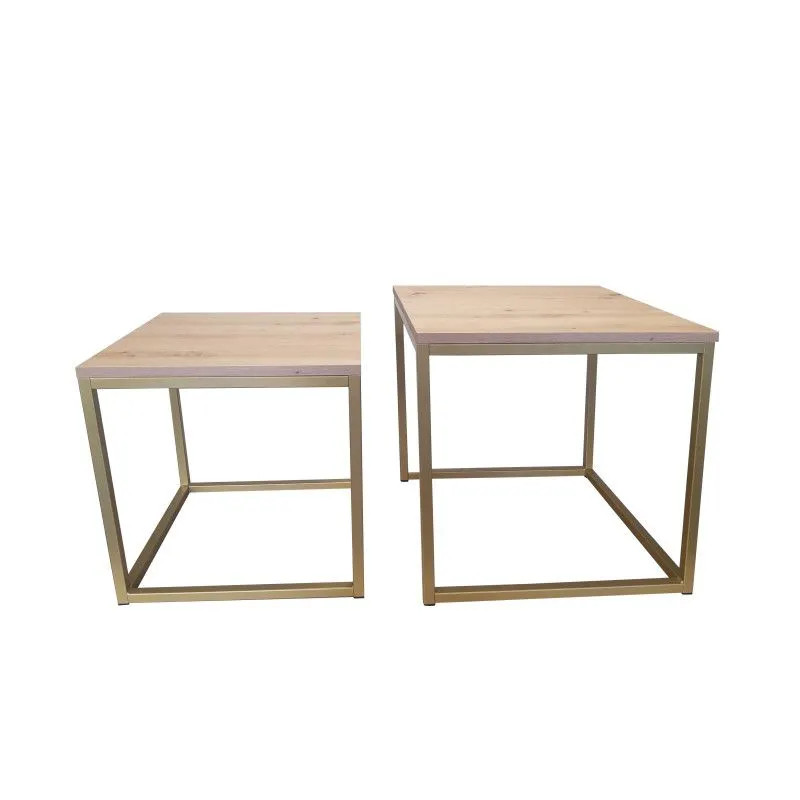 Stolik kawowy 2w1 CUBE dąb craft/złoty I kwadratowe sklep meblowy MIRAT. styl LOFT