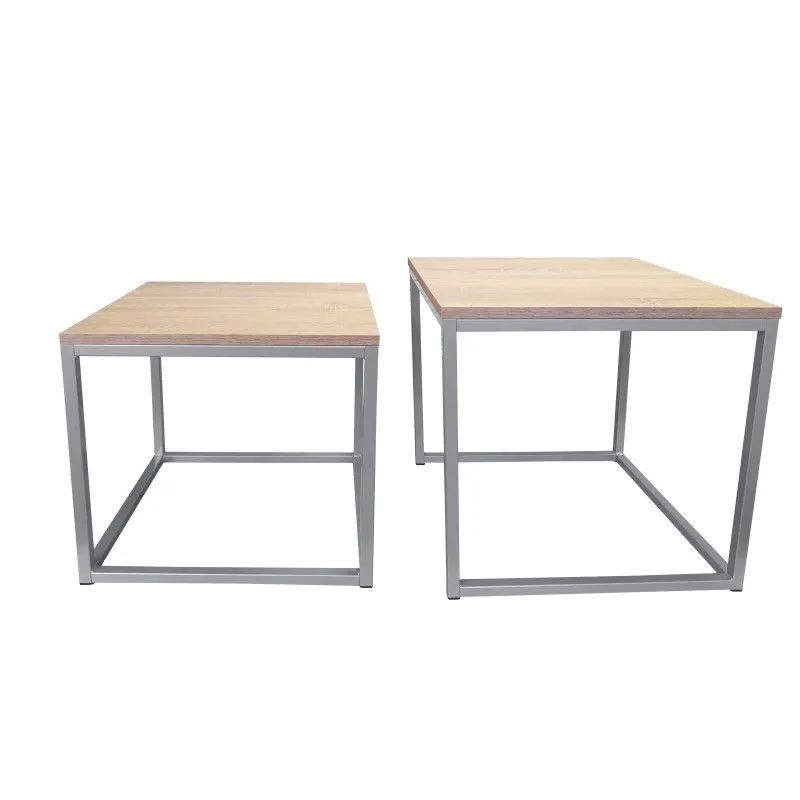 Stolik kawowy 2w1 CUBE dąb sonoma/srebrny metalowy I sklep meblowy MIRAT. styl LOFT