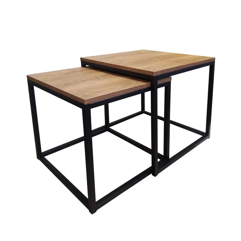 Stolik kawowy 2w1 CUBE orzech/czarny loftowy I sklep meblowy MIRAT. styl LOFT