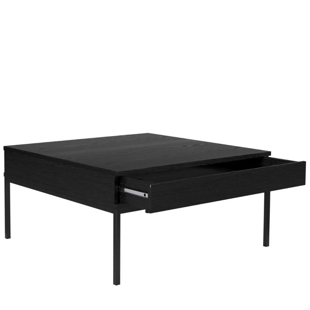 Stolik kawowy KRON 90x90 czarny dąb w stylu loftowym I sklep meblowy MIRAT. styl LOFT kolekcja KRON