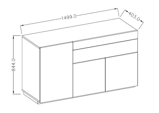 Komoda SILKE 3D1S 150cm matera/dąb wotan z szufladą I sklep meblowy MIRAT. styl SKANDYNAWSKI kolekcja SILKE