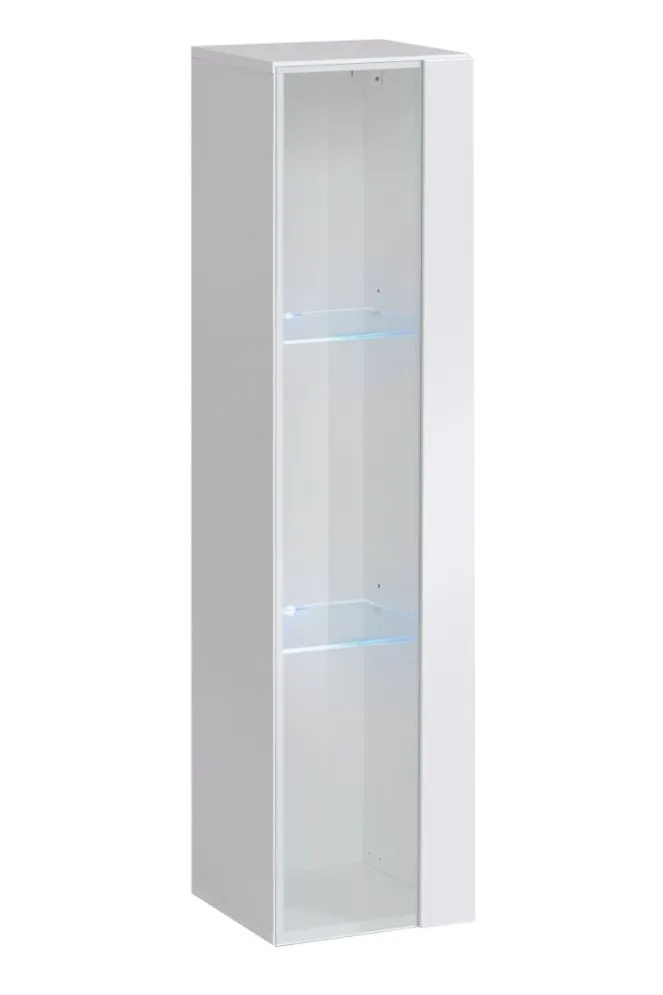 Meblościanka SWITCH LAMEL XII biała/dąb wotan z podświetleniem LED I sklep meblowy MIRAT. styl RYFLOWANY