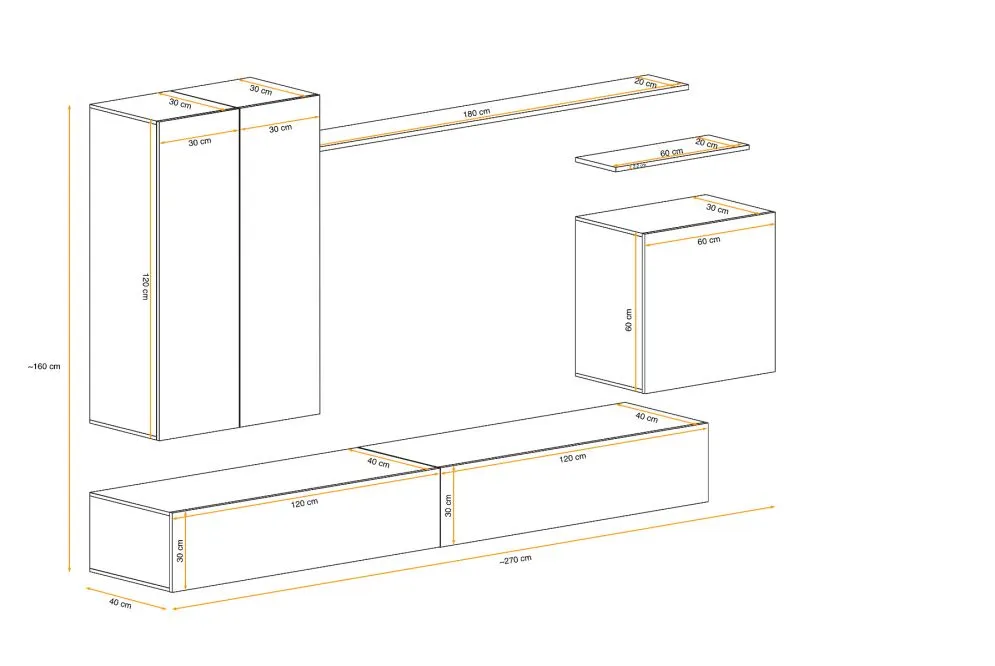 Meblościanka SWITCH LAMEL II dąb wotan/czarna ryflowane fronty I sklep meblowy MIRAT. styl RYFLOWANY