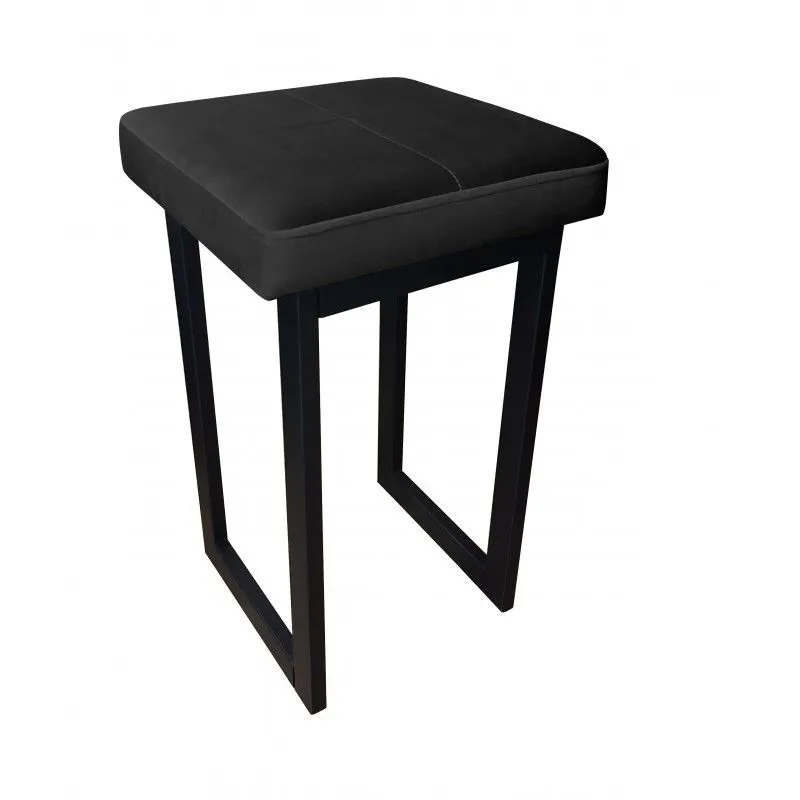 Taboret MAESTRO LOW MG VELVET czarny na metalowych nogach | MIRAT. w stylu kolekcja