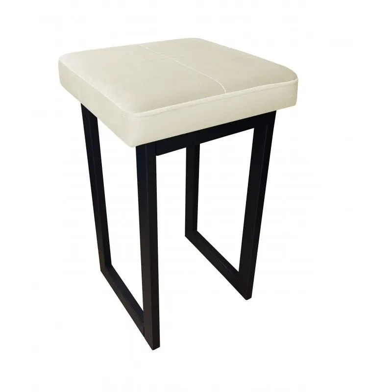 Taboret MAESTRO LOW MG VELVET ecru na metalowych nogach | MIRAT. w stylu kolekcja