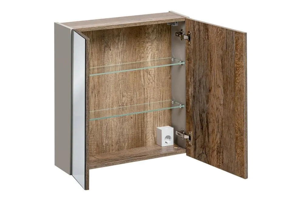 Szafka łazienkowa SANTA FE TAUPE 60 szara krzemowa z lustrem COMAD | MIRAT. styl LOFT kolekcja SANTA FE TAUPE