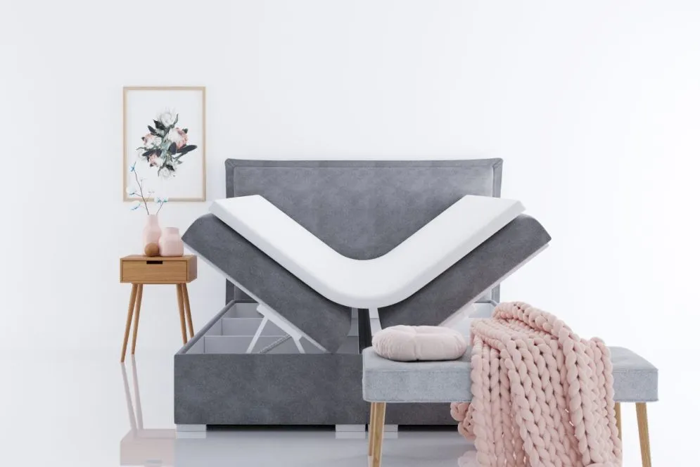 Łóżko kontynentalne VADUZ 160 zielone velvet z materacem do sypialni | MIRAT. w stylu GLAMOUR kolekcja