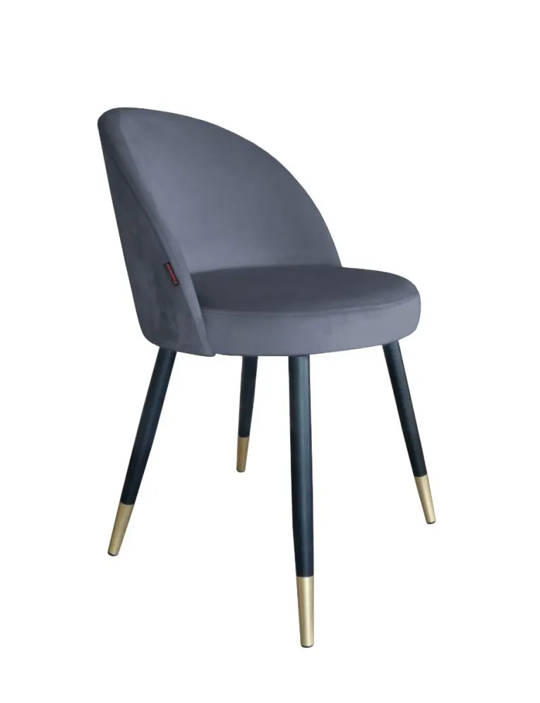 Krzesło TANEW BL VELVET GOLD ciemno szare w stylu glamour | MIRAT.