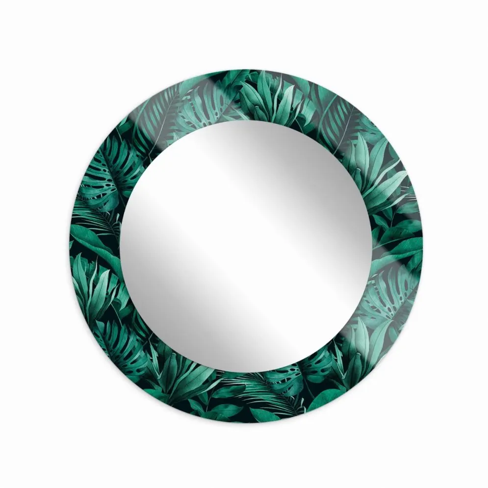 Lustro okrągłe MORENA TROPICAL 100cm ciemne zielone do salonu I sklep meblowy MIRAT.