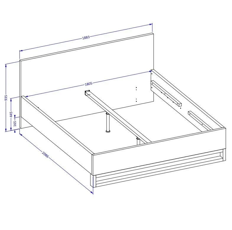 Łóżko HALLE 180x200 dąb wotan mat/czarne do sypialni I sklep meblowy MIRAT. styl LOFT, SKANDYNAWSKI kolekcja HALLE