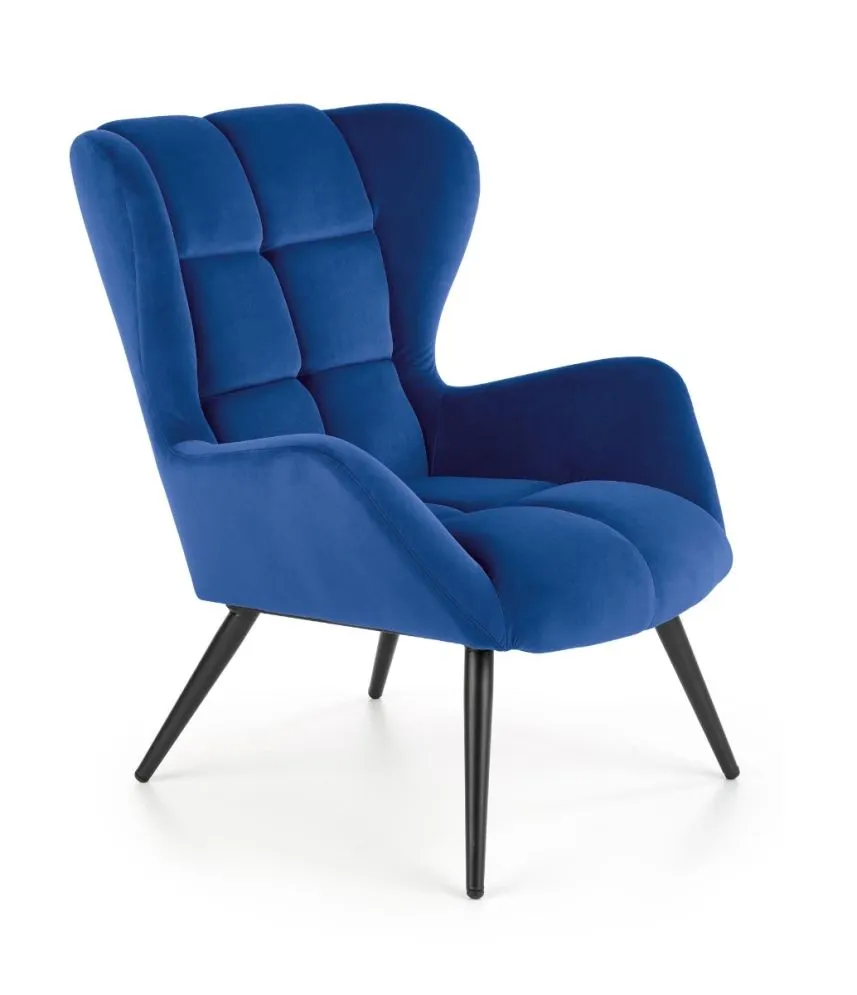 Fotel uszak TYRION VELVET granatowy do salonu | MIRAT. w stylu LOFT kolekcja
