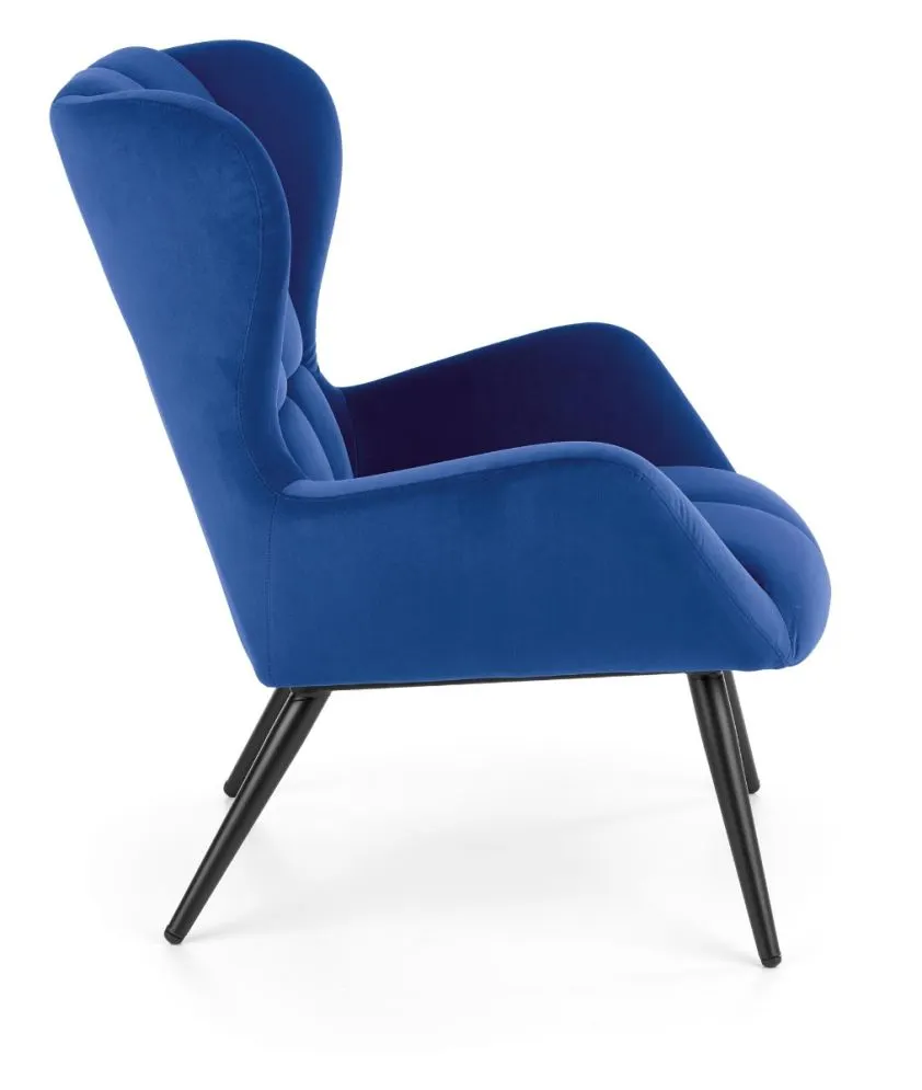 Fotel uszak TYRION VELVET granatowy do salonu | MIRAT. w stylu LOFT kolekcja