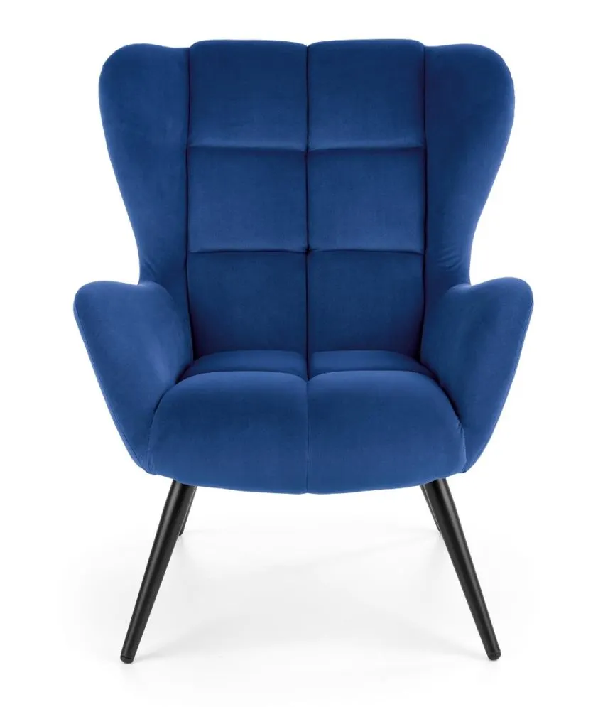 Fotel uszak TYRION VELVET granatowy do salonu | MIRAT. w stylu LOFT kolekcja