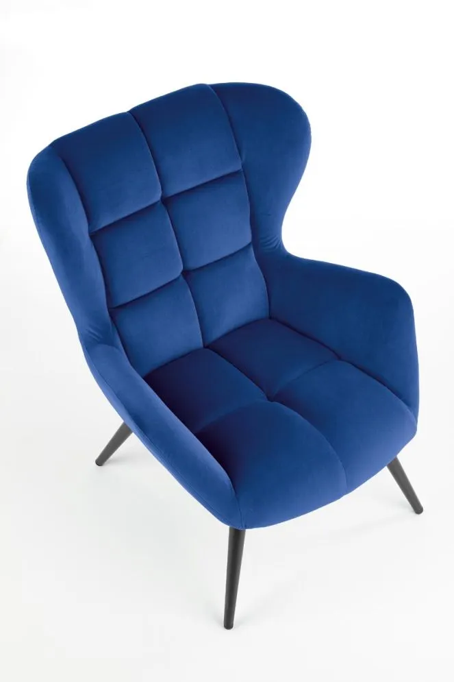 Fotel uszak TYRION VELVET granatowy do salonu | MIRAT. w stylu LOFT kolekcja