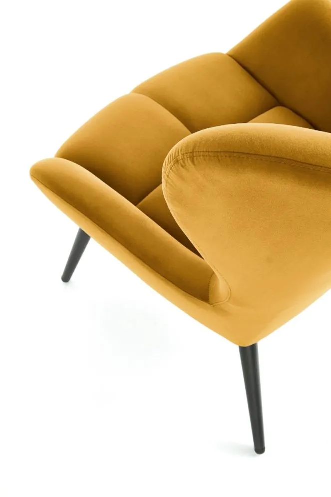 Fotel uszak TYRION VELVET musztardowy do salonu | MIRAT. w stylu LOFT kolekcja