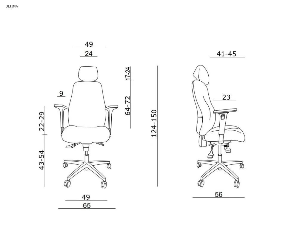 Fotel biurowy ULTIMA czarny 24/7 z regulowanymi podłokietnikami | MIRAT. w stylu  kolekcja