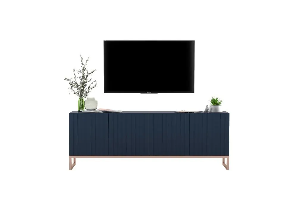 Szafka RTV TAL 150 granatowa mat MEBLE LINDNER | MIRAT. w stylu GLAMOUR, LOFT kolekcja TAL