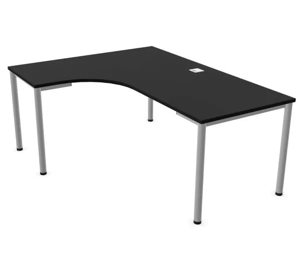Biurko narożne EASY SPACE I-LEG LS 180x140cm czarne grafitowe I sklep meblowy MIRAT.