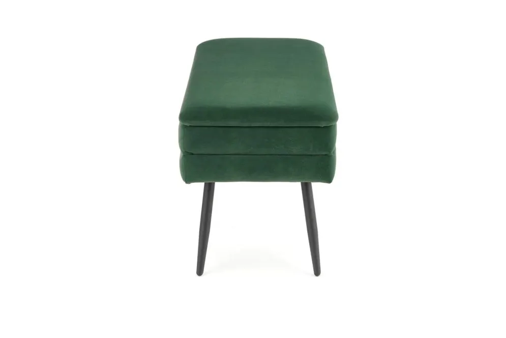 Ławka VELVA VELVET ciemnozielona z pojemnikiem w stylu loft | MIRAT. styl LOFT