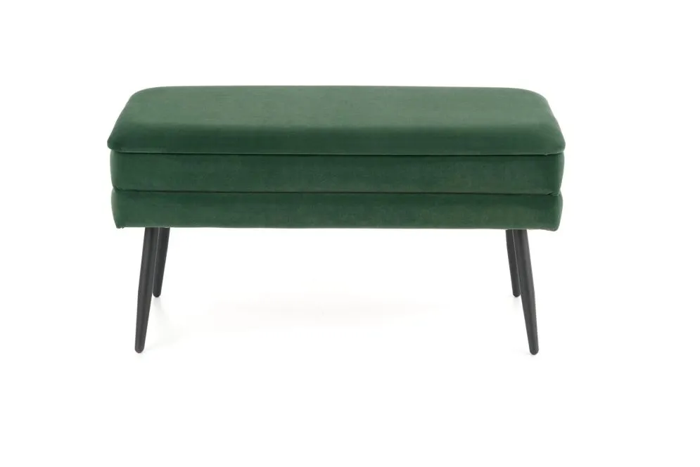 Ławka VELVA VELVET ciemnozielona z pojemnikiem w stylu loft | MIRAT. styl LOFT
