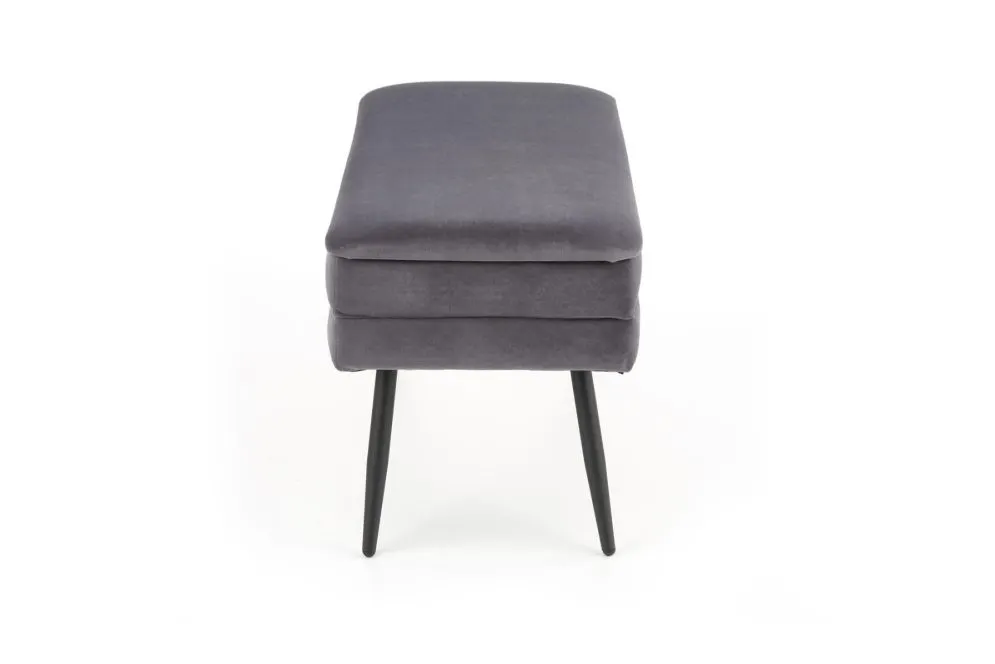 Ławka VELVA VELVET szara z pojemnikiem w stylu loft | MIRAT. styl LOFT