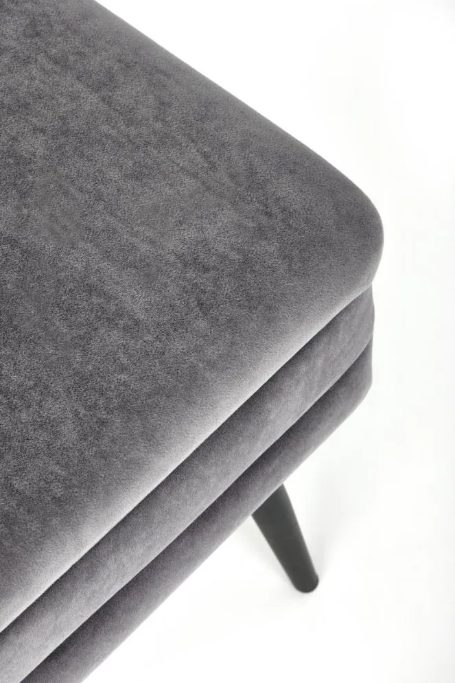 Ławka VELVA VELVET szara z pojemnikiem w stylu loft | MIRAT. styl LOFT