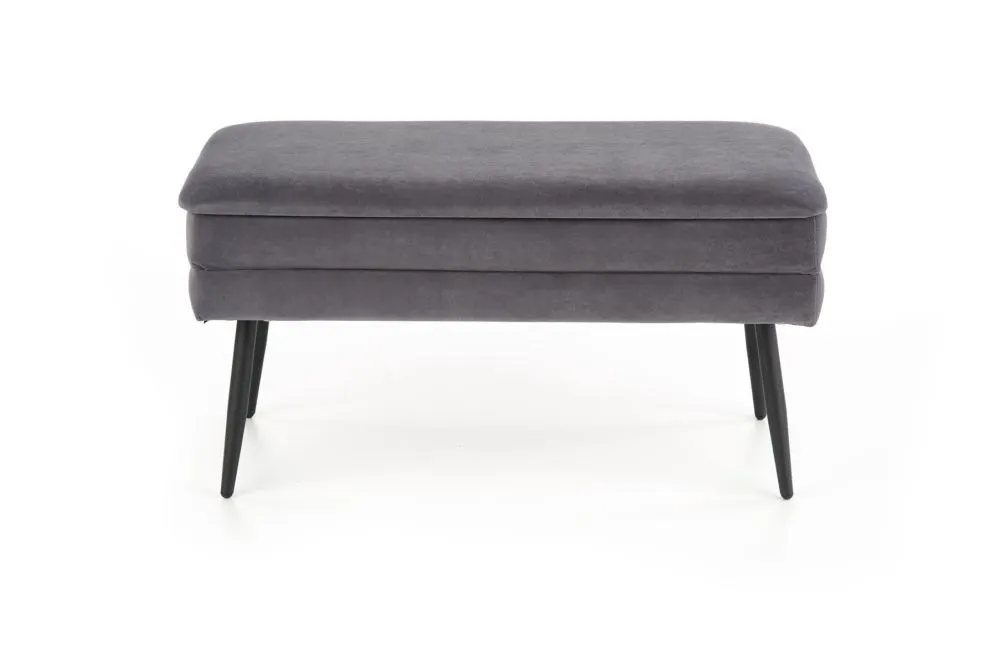 Ławka VELVA VELVET szara z pojemnikiem w stylu loft | MIRAT. styl LOFT