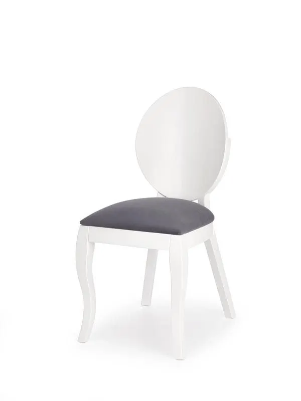 Białe szare krzesło drewniane w stylu glamour VERDI