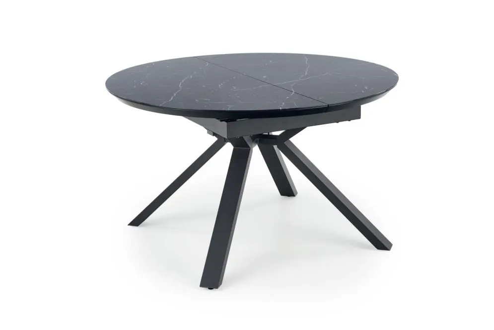 Stół rozkładany VERTIGO 130(180)x130 czarny marmur okrągły | MIRAT. w stylu LOFT kolekcja