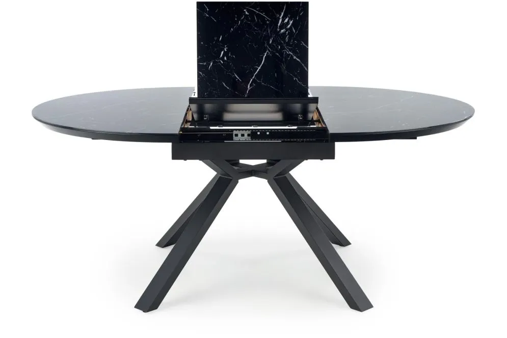 Stół rozkładany VERTIGO 130(180)x130 czarny marmur okrągły | MIRAT. w stylu LOFT kolekcja