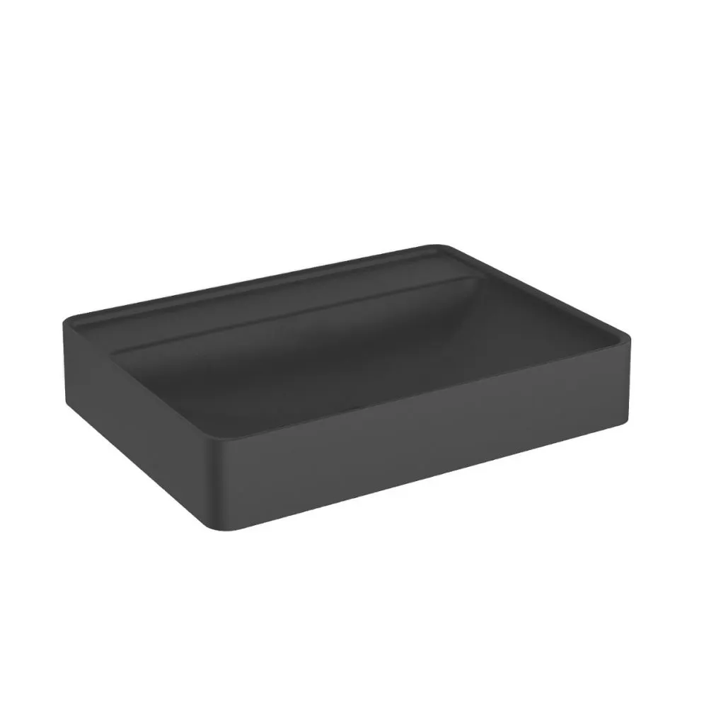 Umywalka meblowa kwarcowa VIBE 60 cm czarna mat bez otworu | MIRAT