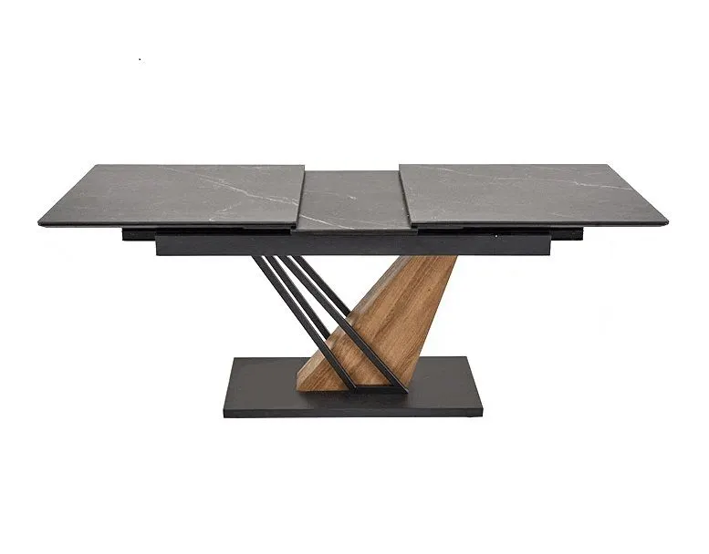 Duży stół rozkładany VOLANT 160(200)x90 czarny marmur/dąb złoty I sklep meblowy MIRAT. styl LOFT