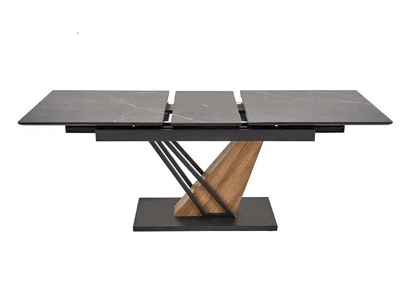 Duży stół rozkładany VOLANT 160(200)x90 czarny marmur/dąb złoty I sklep meblowy MIRAT. styl LOFT
