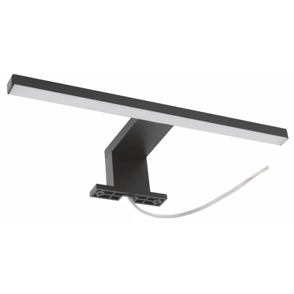 Lustro łazienkowe L-WOOD 59 cm antracyt z półkami dąb castello | MIRAT kolekcja L-WOOD